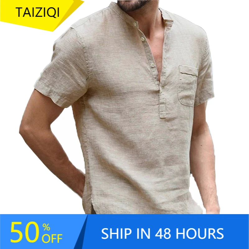 T-shirt Cross-Border Japanese Style Leisure Linen Solid Men Sweet shirts Korean Clothes Fashion Clothing Short | Мужская одежда