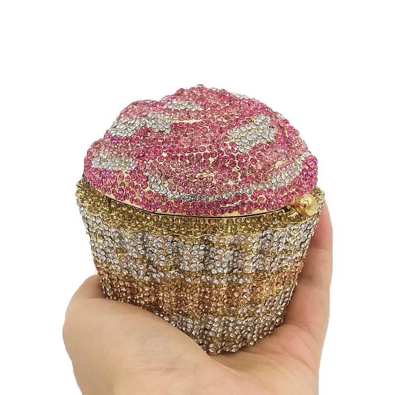 2020 cupcake crystal clutch bags  purse wedding bag can custom made colors cupcake stunning purse clutches bags for women bag