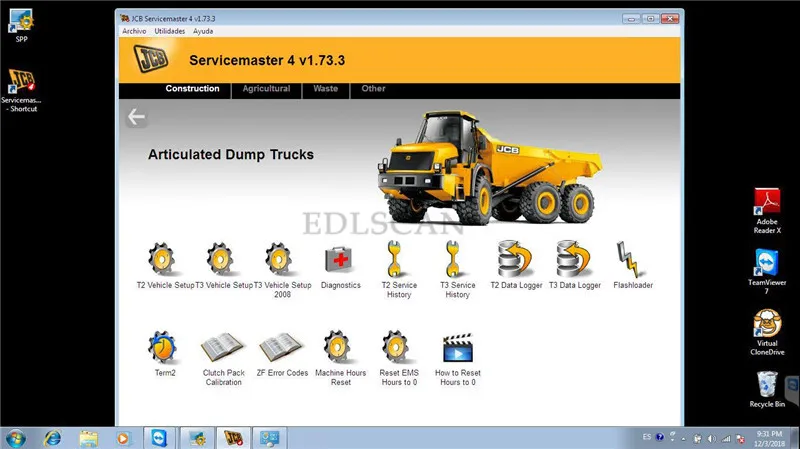 EDLSCAN сервис 4 CF19 ноутбук для JCB электронный сервисный Инструмент JCB сельскохозяйственная строительная машина диагностический сканер