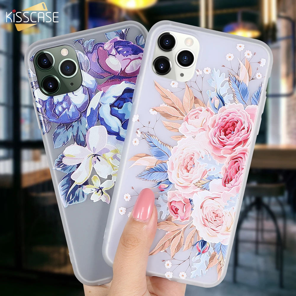 Рамочный чехол 3D рельефный для телефона с цветочным рисунком iPhone 11 6s 7 XS Max