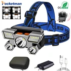 Фонарь налобный Pocketman, 5 светодиодов, зарядка через USB, со встроенной батареей 18650