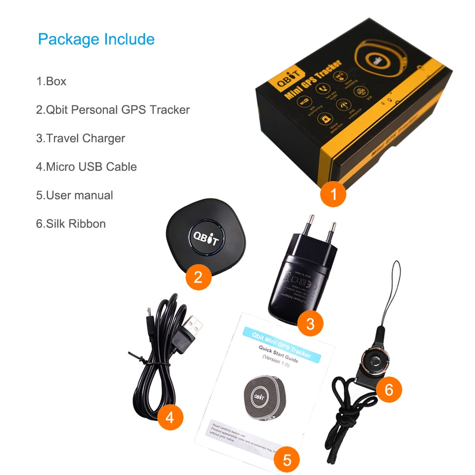 Jimi Qbit Mini персональный GPS трекер с защитой от кражи портативный аккумулятором