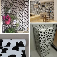 10m black and white wallpaper roll self adhesive peel and stick vinyl wall paper removable waterproof shelf liner cow pattern