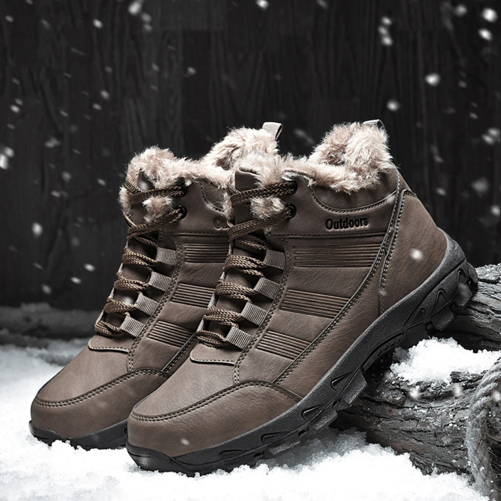 

Nice Pop Autumn Winter Men Boots Snow Boots Work Shoes Men with Fur Plush Warm Classic Male Casual Fashion Boots Big Shoes 40-48
