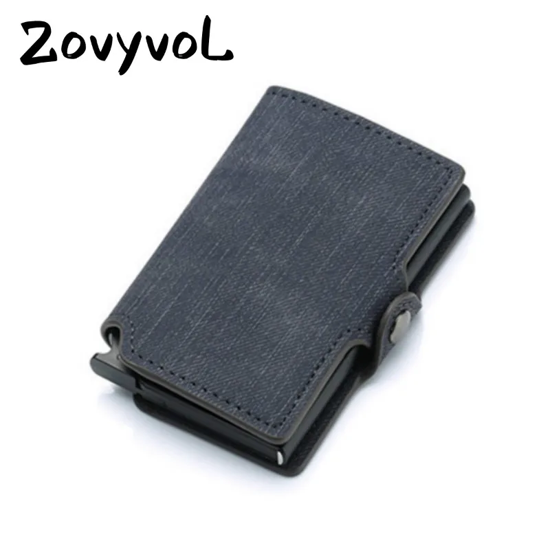 

2021 Credit Card Holder Wallet RFID Blocking Slim Aluminum CardHolder Box Hasp Men Women Leather Wallet with Money Clips