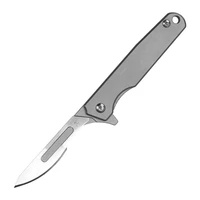 titanium alloy handle bearing pocket folding knife carbon steel scalpel blade art carving samll knives edc unpacking tool