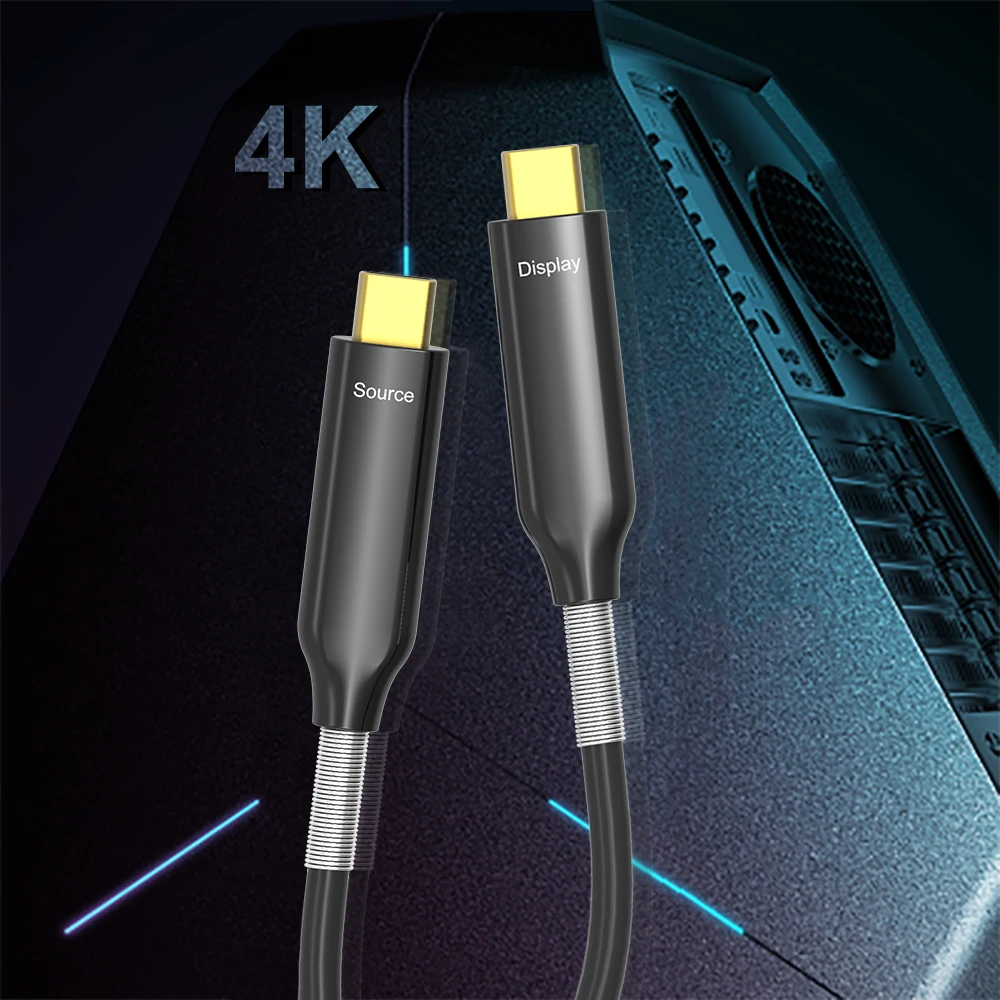 USB C AOC активный волоконно оптический кабель 4K 60 Гц высокоскоростной 21 6 Гбит/с HDCP1.3