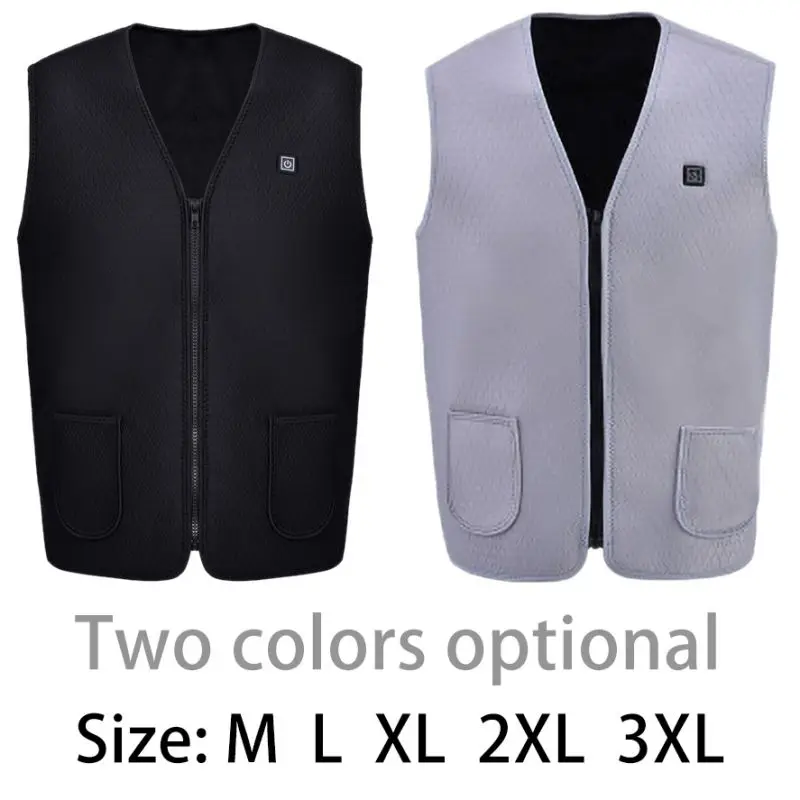 

Men Women Outdoor USB Infrared Heating Vest Jacket Winter Flexible Electric Thermal Clothing Waistcoat Fishing Hiking