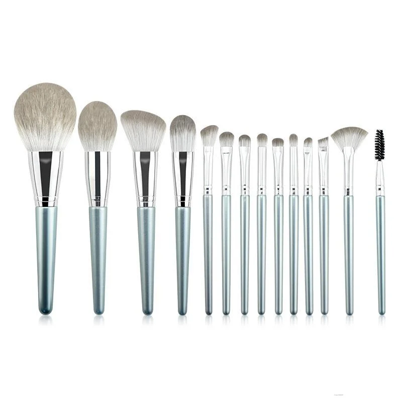 Cosmetic Fiber Professional Wool Brushes Set 14 Pcs Eye Face Makeup Brushes Powder Cream Brush Beginners Portable Brushes Kits