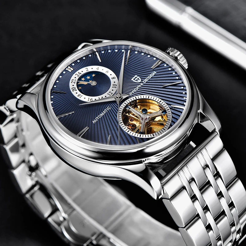 

New Men's Mechanical Watch PAGANI DESIGN Stainless Steel automatic Watches Sports Tourbillon Moon Phase Clock Relogio Masculino