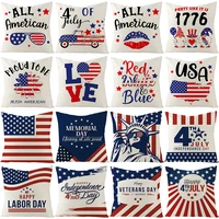 45x45cm cartoon american independence day pillowcase cushion cover linen pillow case gifts home office living room