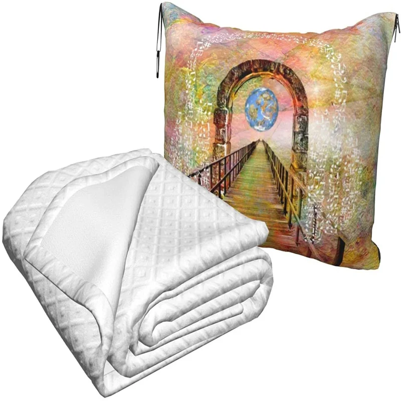 Preço Nota De Música Portão Viagem Travesseiro Cobertor Dois-em-um Mochila Cinta E Compacto Avião Saco Cintura Suporte 60x43 Polegadas