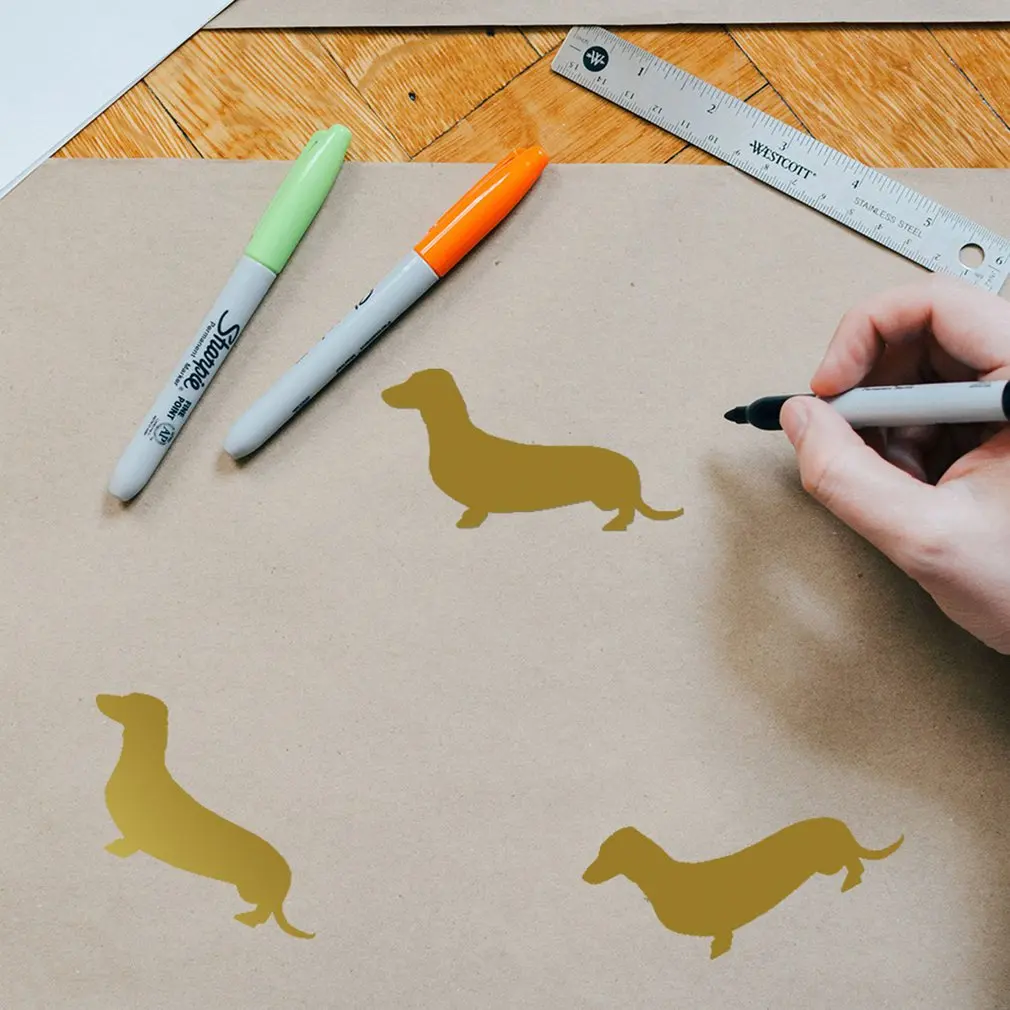 6 листов милые наклейки на стену с рисунком таксы для детской комнаты украшения