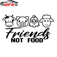 personality decal vegan friends not food cow chicken pork car sticker laptop auto accessories decoration pvc15mc8cm