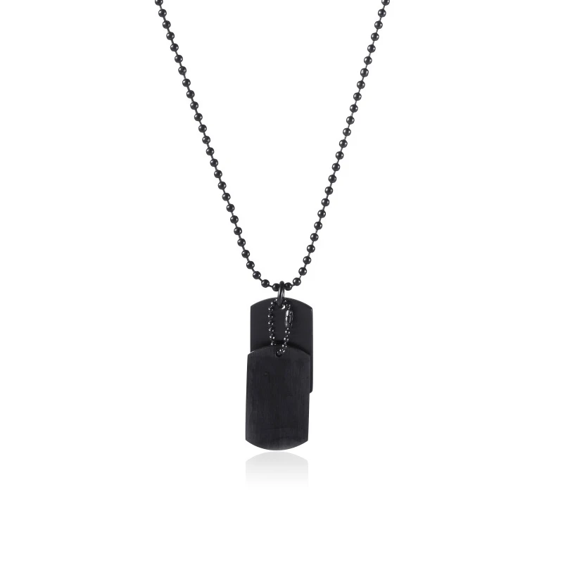 Фото Мужское ожерелье Runda из черной нержавеющей стали армейского бренда с шариковой