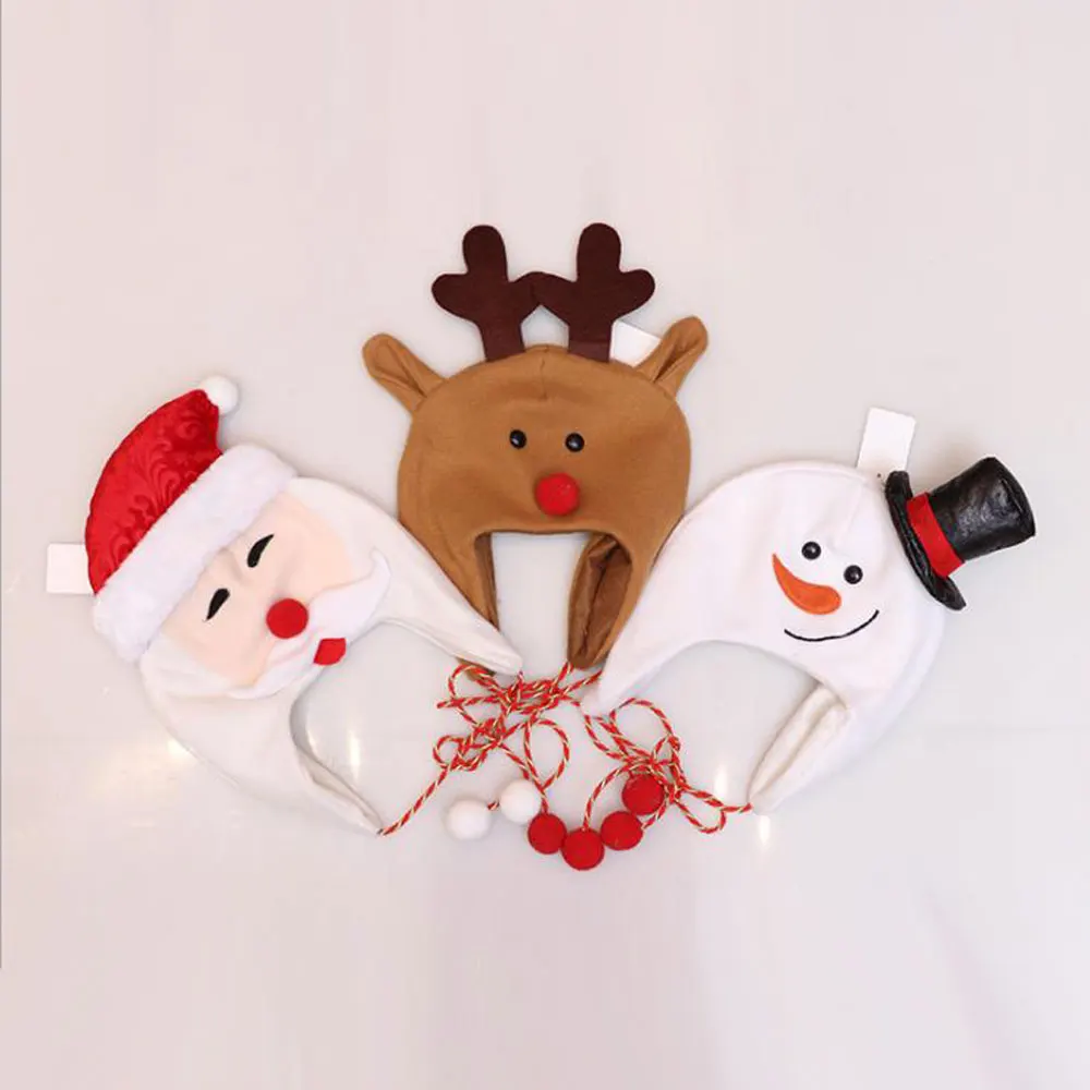 

Children Santa Claus Snowman Elk Cap Plush Christmas Lovely Hats Christmas Holiday Xmas Cap for Santa Claus Christmas Hat