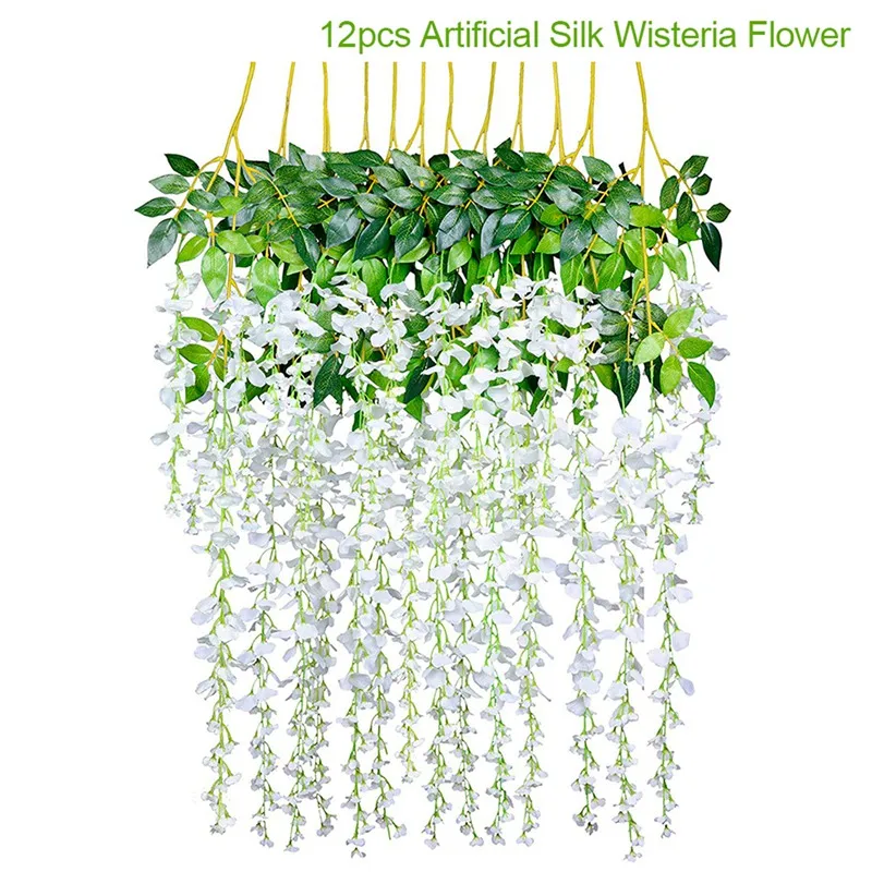 wisteria 1 Искусственные цветы букет для украшения пионы шелковые цветы искусственные Весенние Свадебные Декоративные искусственные цветы украшение дома - Цвет: wisteria 1