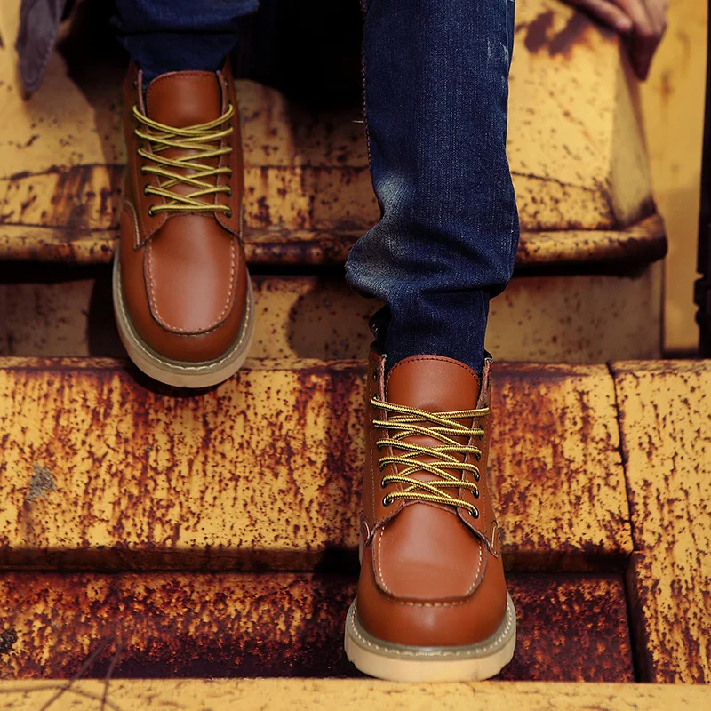 

Vintage Boots Men Shoes For Men Fashion Black Casual Leather Chelsea Boots Mens Men's Winter Male Causal Italian 2020