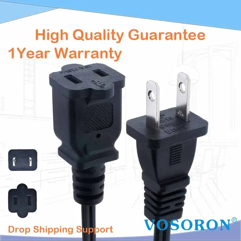 Удлинитель с поляризационными штекерами и 2 зубцами для США удлинитель разъемами