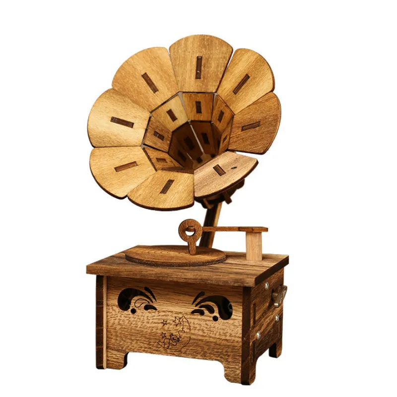 Деревянная музыкальная шкатулка Gramophone сделай сам механизм для музыкальной