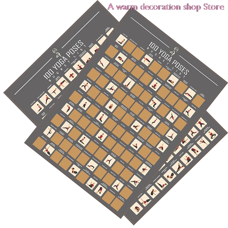 Постер с защитой от царапин Топ 100 меню йоги поза для обучения список ведра