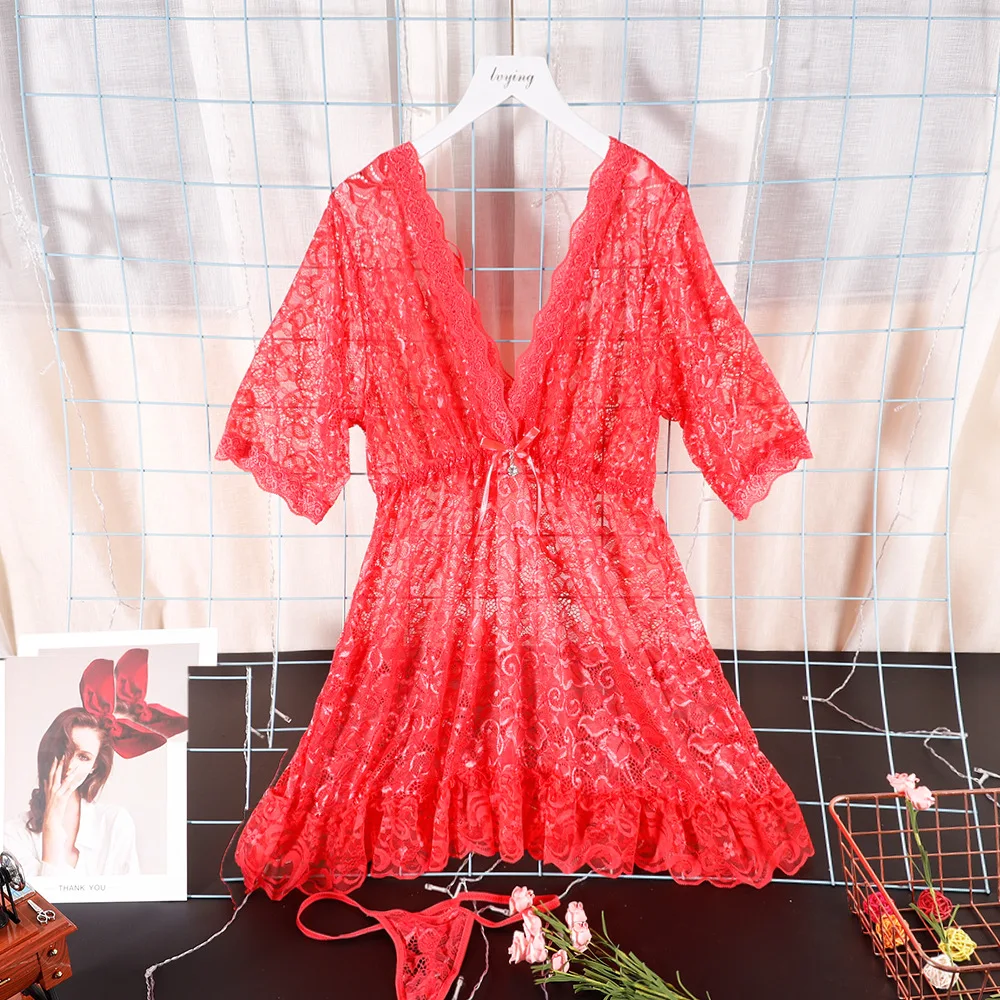 Сексуальное Кружевное Ночное платье женская пижама одежда для сна женское белье