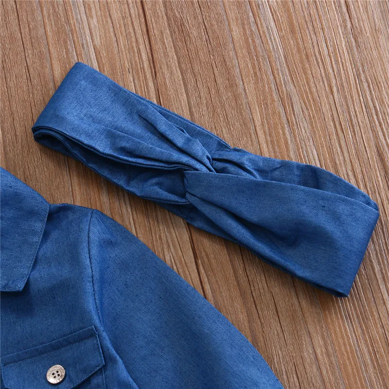 

Baby Girl Summer Clothing Sets Baby Girls Clothes Denim Shirt Top +Tutu Skirts+Headband 3pcs Outfits Sets 0-5T