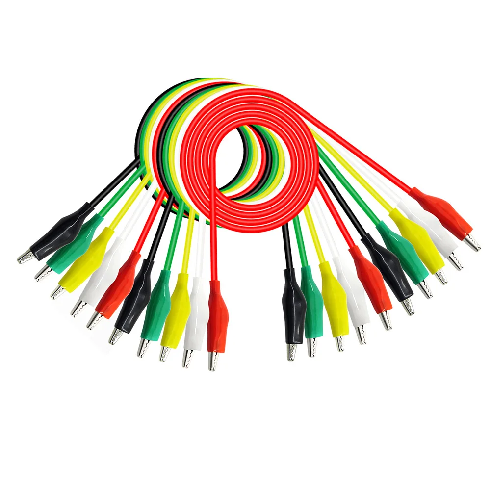 

10pcs P1025 Alligator Clips Electrical DIY Test Leads Alligator Double-ended Crocodile Clips Roach Clip Test Jumper Wire Set