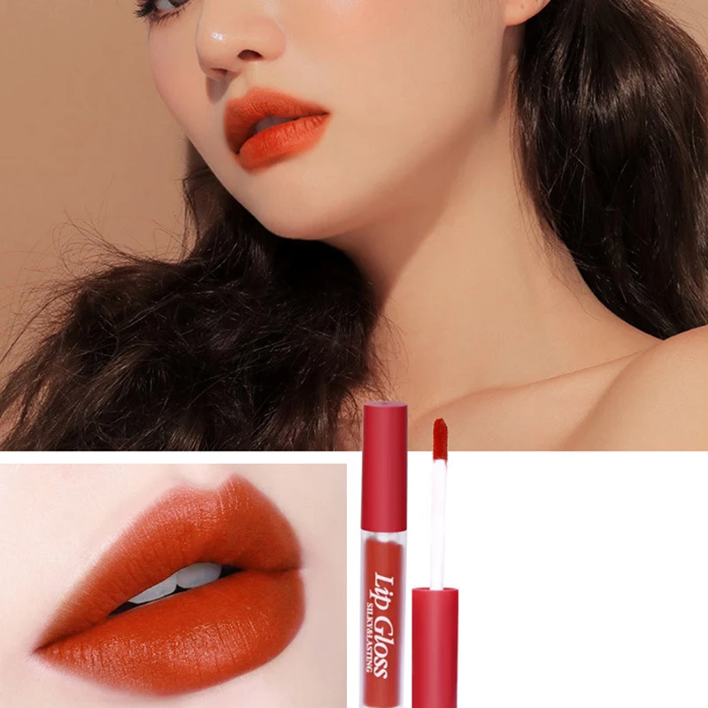 

Matte Velvet Lip Glaze 6 Sets Not Easy To Fade Long-lasting Lipstick Pumpkin Color Lip Gloss Female Makeup 1pc