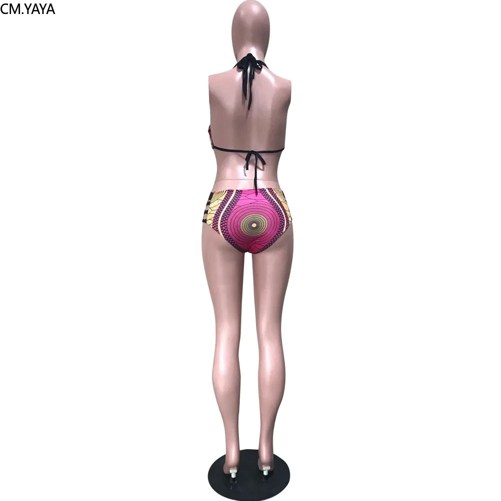 2019 женская летняя черная с дырками печать Холтер барная столешница трусики плащ