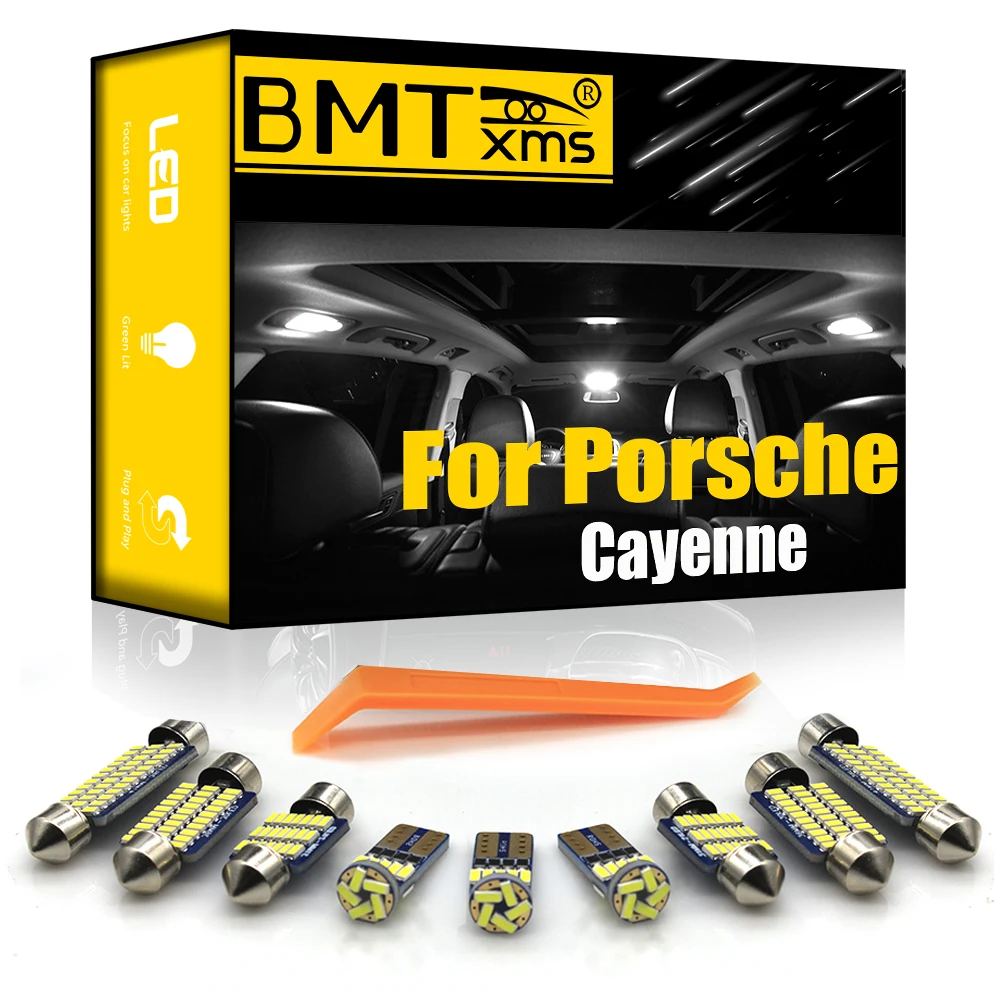 

BMTxms For Porsche Cayenne 2 958 92A 9PA 955 2002-2018 Vehicle LED Interior Map Dome Trunk Vanity Mirror Light Kit Canbus Bulbs