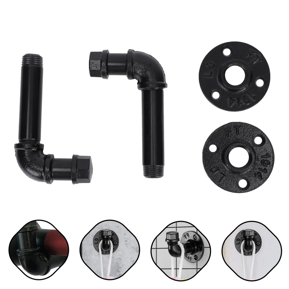 

2Pcs American Style Wall Mounted Red Rack Iron Bottle Shelf for Bar