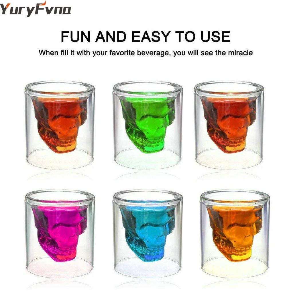 YuryFvna прозрачный хрустальный череп выстрел стеклянный голова двойной слой стекло