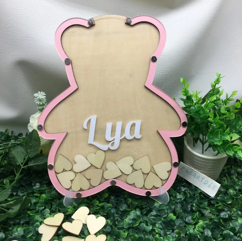 

personalized bear-baptism communion birthday sign-memory Drop Box, Baptism Guest Book Alternative, Baby Shower Wishes Guest Book