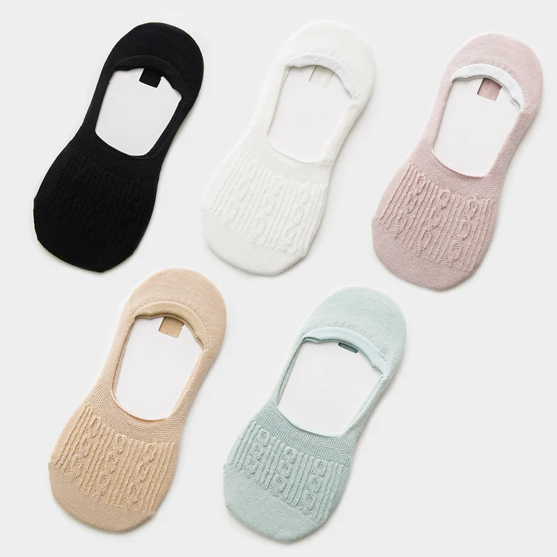 style B 5 pairs 5 пар, Хлопковые женские носки, одноцветные, снежинки, мягкие, забавные Женские носочки, летние носки-тапочки, Лидер продаж - Цвет: style B 5 pairs