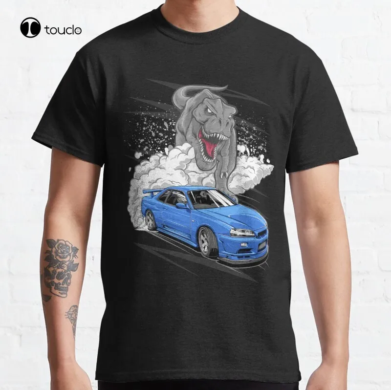 

Skyline R34 Gtr Sportcar Japan Jdm Racing Classic T-Shirt Cotton Tee Shirt Custom Aldult Teen Unisex Digital Printing Xs-5Xl
