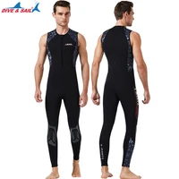 mens neoprene 3mm long john fullsuit front zip one piece diving suits sleeveless wet suit for water sports easy stretch