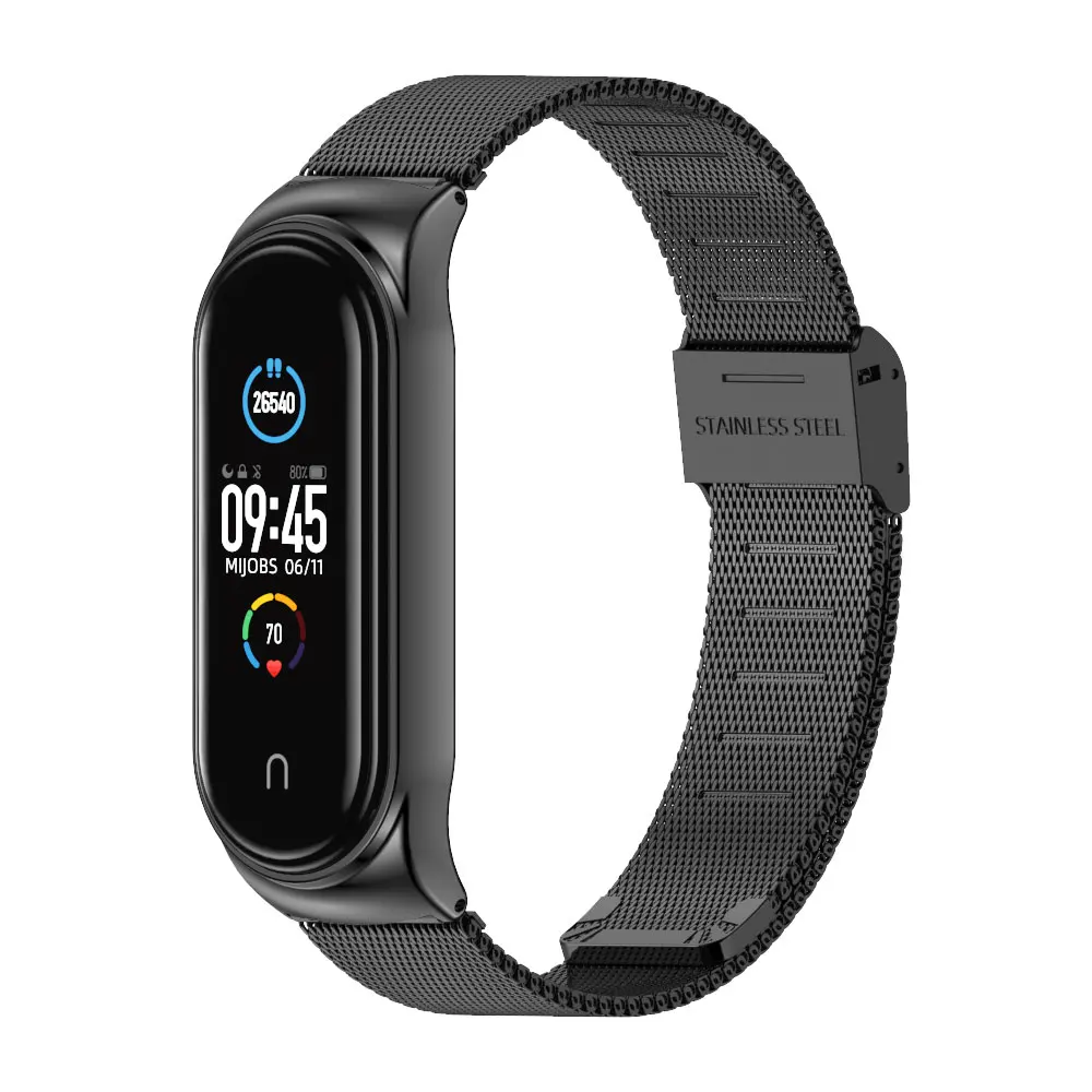 Фото Металлический ремешок для Mi Band 3 4 5, браслет для Miband 5 Opaska Pulseira, браслет для Xiaomi Xiomi мой изгиб 4 глобальная версия №2
