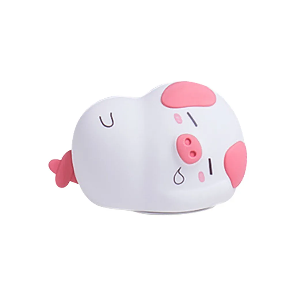 Cute Pig Night Light Silicone Children Birthday Gift Soft Cartoon Animal Gadgets Funny Holiday Girl Toys #C |