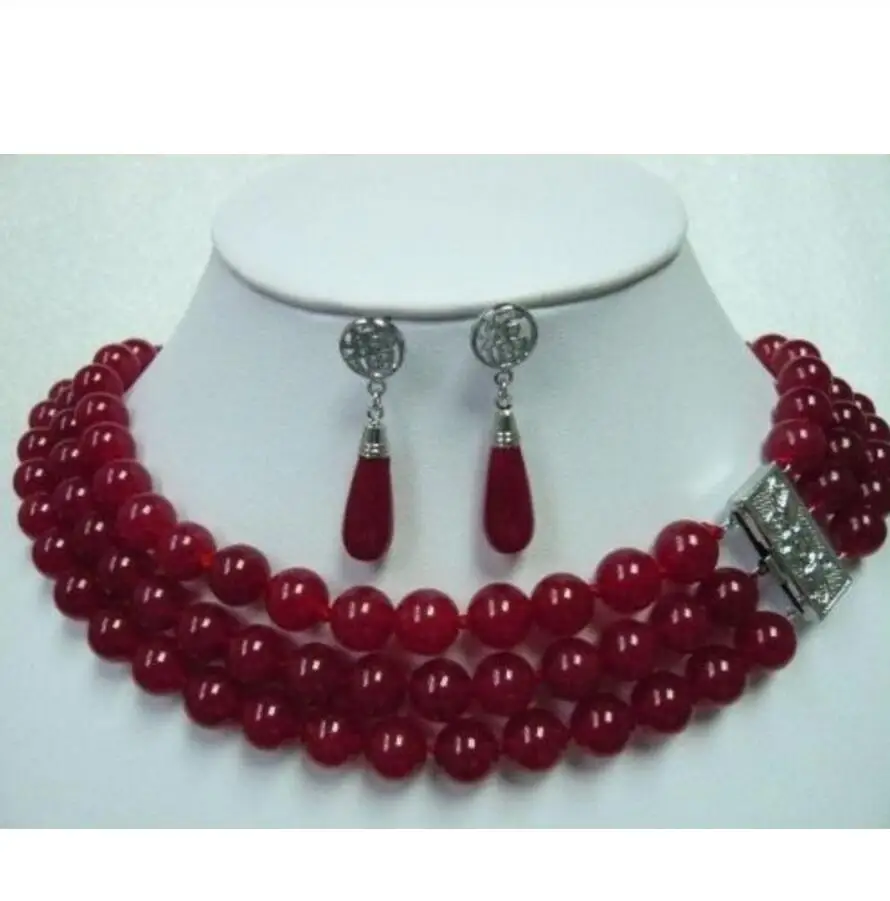 Бесплатная доставка очень хорошее модное 3-рядное зеленое/красное 7-8 мм