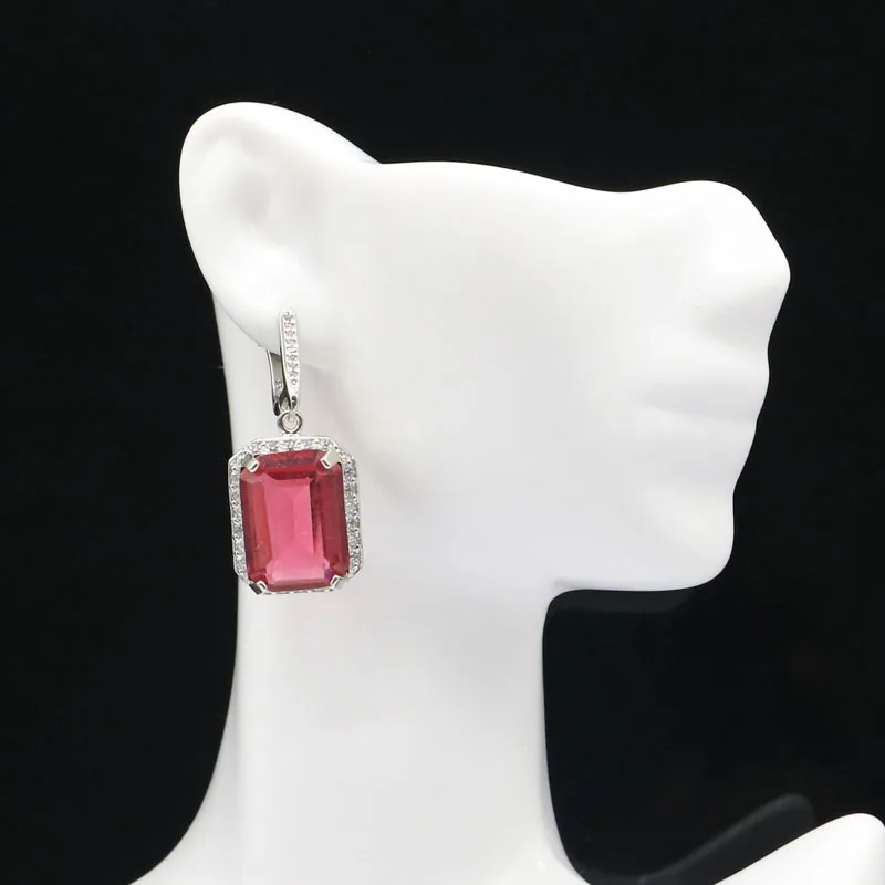 37x16 мм необычный розовый турмалин кунцит Белый Яркий Циркон подарок для женщин