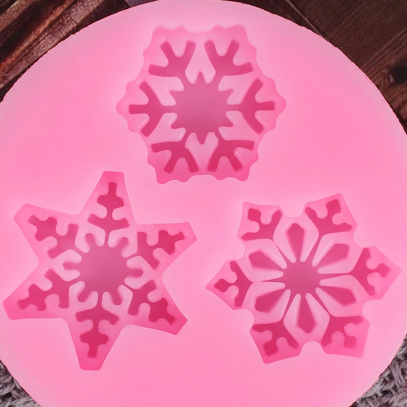 3D Снежинка Форма Силиконовые формы для украшения торта мыло помадка плесень