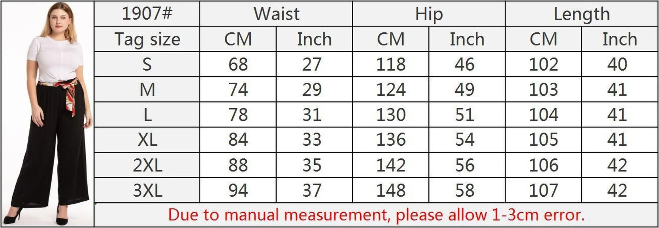 

Donsignet Women Pants Spring/Autumn Casual Fashion Plus Size Casual Pants Solid Color Elastic Waist Wide-legg Pants Woman