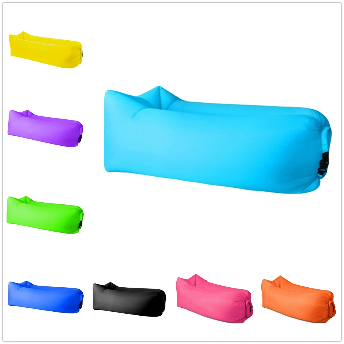 Fast Inflatable Lazy Bag Air Sofa Banana cushion Lay bag Camping lazy sofa bed Portable Beach Bed mat Lounge Chair lounger | Дом и сад