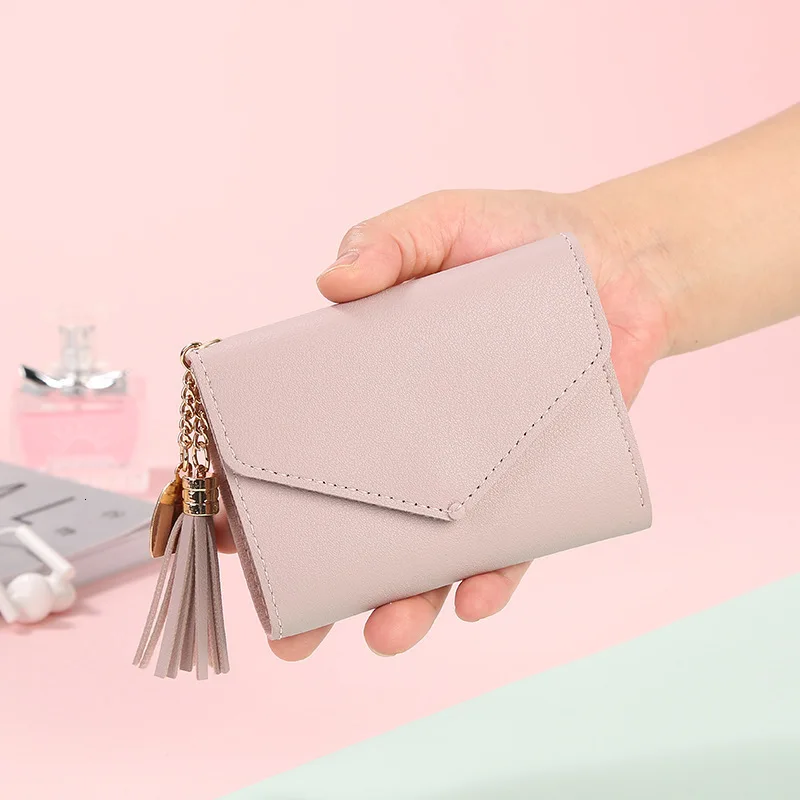 

Small Wallet Hot Sale Women's Coin Purse Short Student Cute Mini Coin Bag Keychain Small Bag Coin Wallets