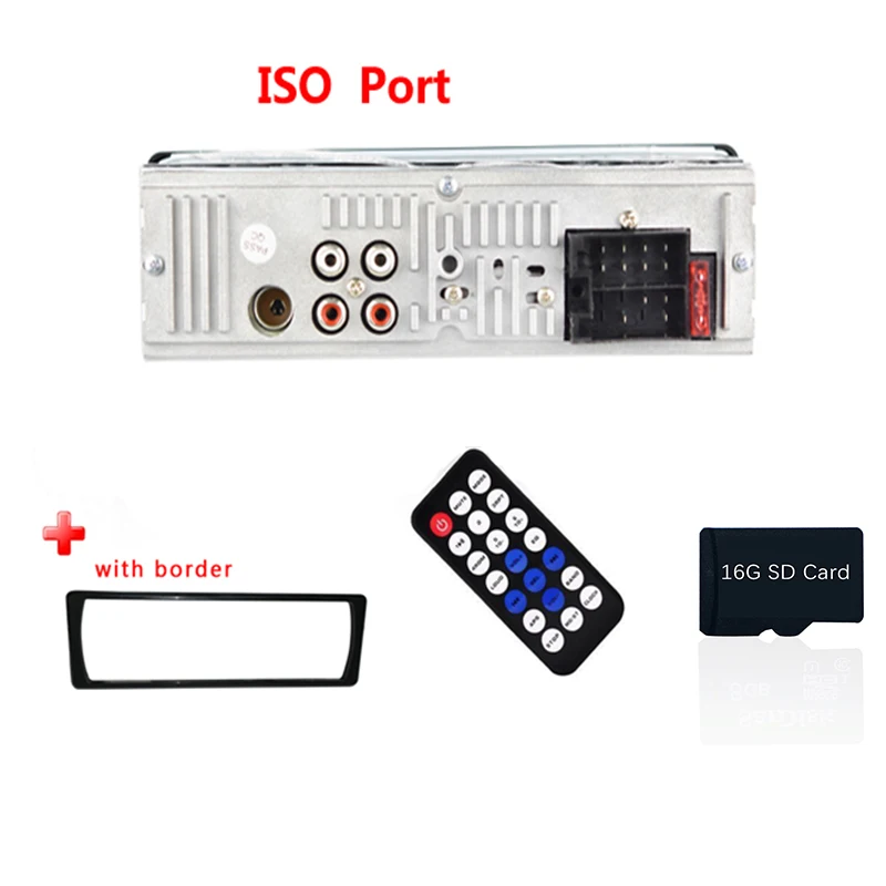 ISO with 16G card Автомобильный мультимедийный плеер TOSPRA, Bluetooth, Авторадио, MP3 плеер, автомобильный стерео радио, FM, Aux вход, приемник, USB, JSD-520, 12 В, в тире, 1 din - Цвет: ISO with 16G card