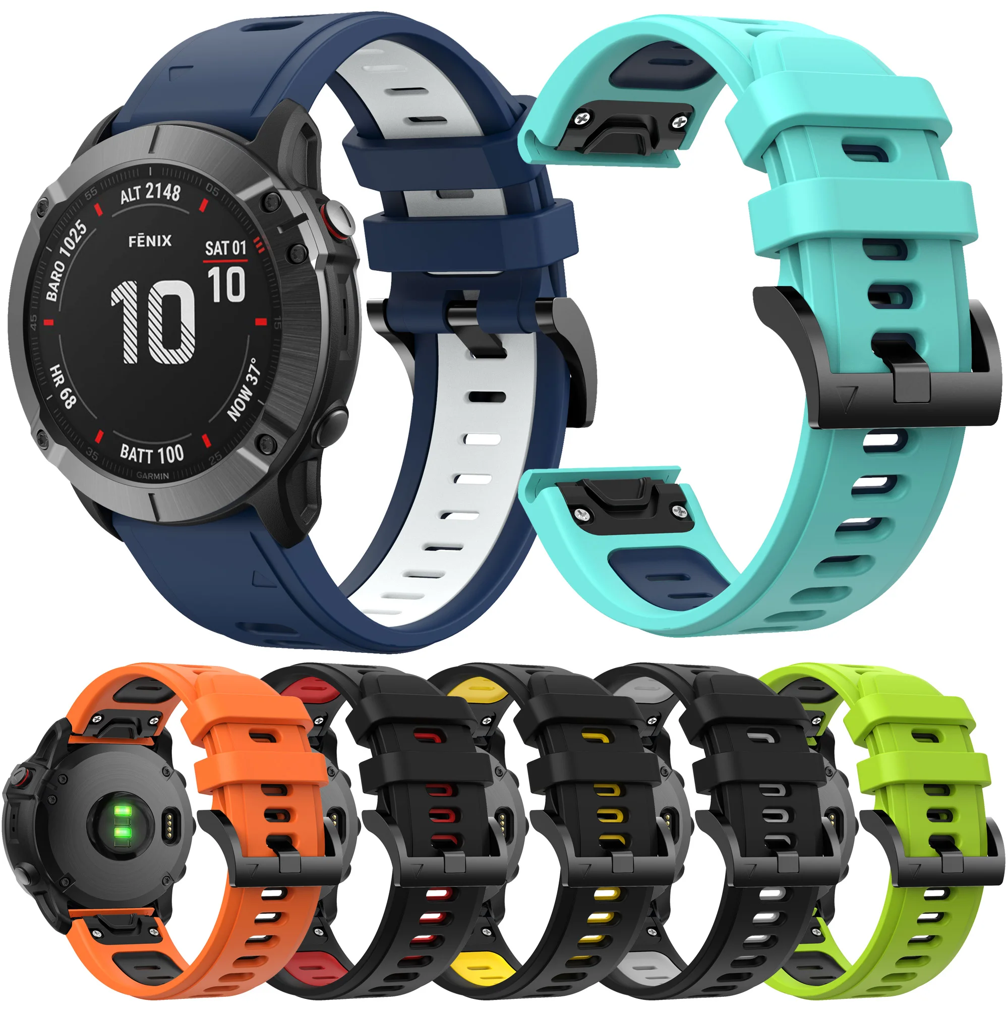 

22mm Silicone Watchband strap for Garmin Fenix 5 Plus Fenix 6 pro Forerunner 945 935 Instinct Easy Fit Quick Release wristband