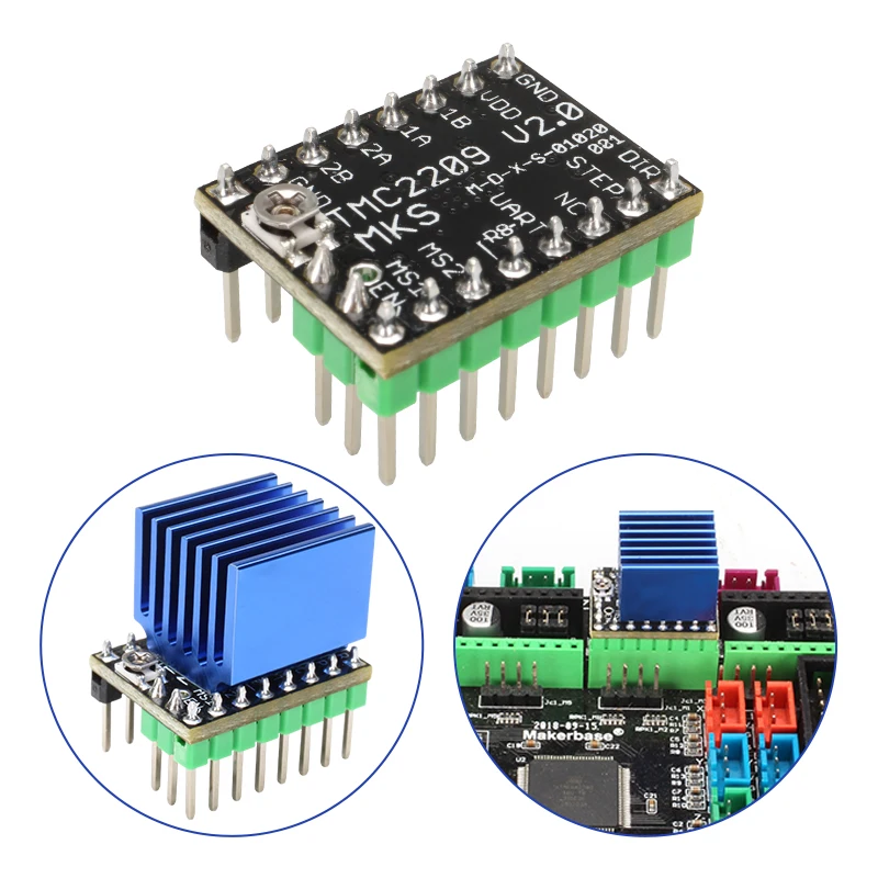

Makerbase MKS TMC2209 2209 Stepper Motor Driver StepStick 3d printer parts 2.5A UART ultra silent For SGen_L Gen_L Robin Nano