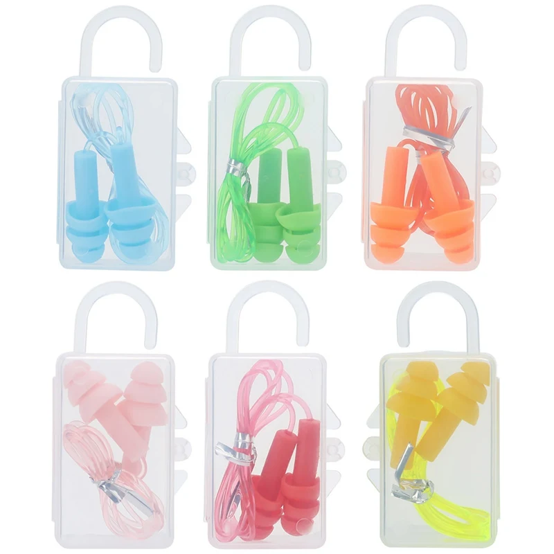 Водонепроницаемый Мягкие силиконовые со шнуром уха Вилки для сна во время