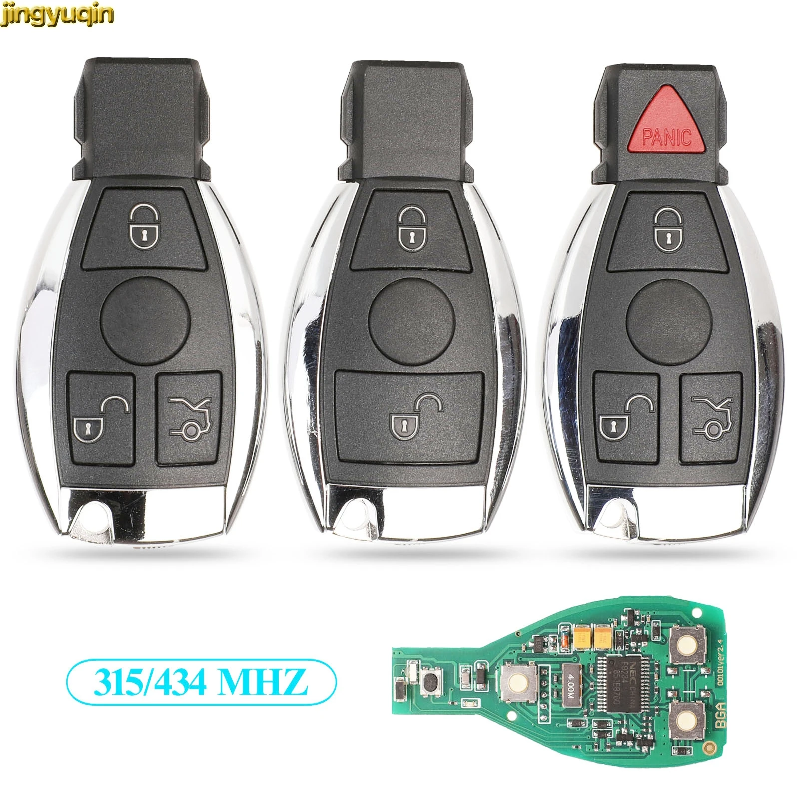 

Jingyuqin Smart Car Key 315/434MHZ For Mercedes Benz A B C E S Class W203 W204 W205 W210 W211 W212 W221 W222 BGA NEC Remote Fob